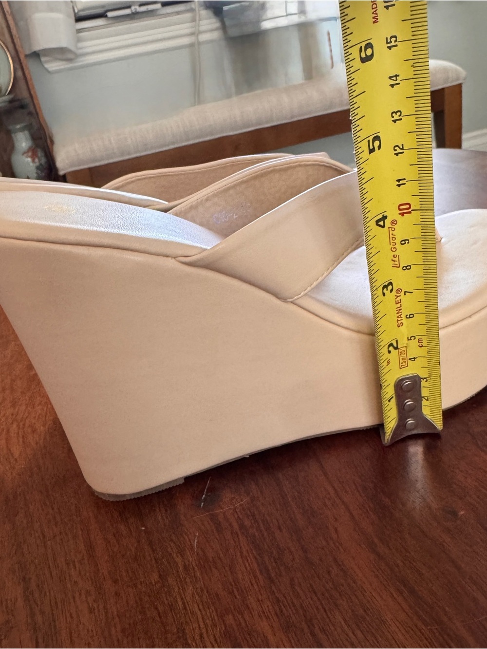 New Cream Platform Wedge Thong Sandals | EU 40 (US 9) - Picture 4 of 4